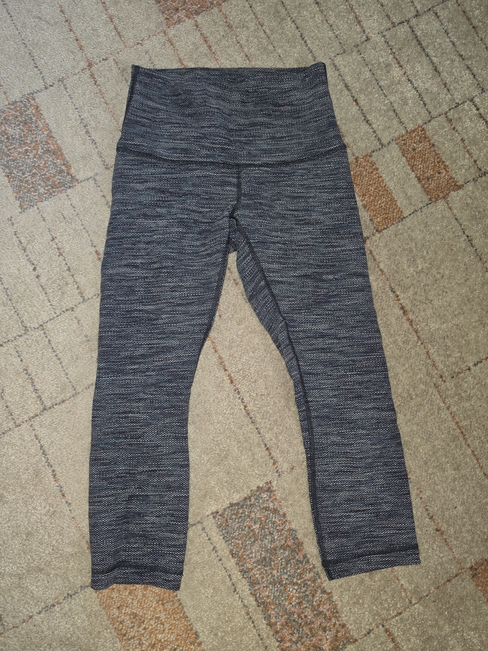 Lululemon Wunder Under High-Rise Crop - Twillines Ice Grey Black